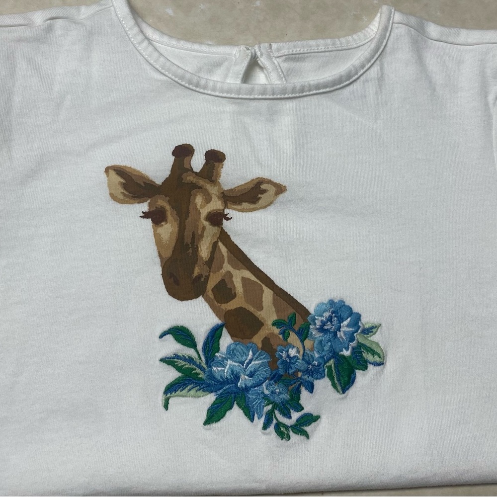 Janie and jack embroidered giraffe tee